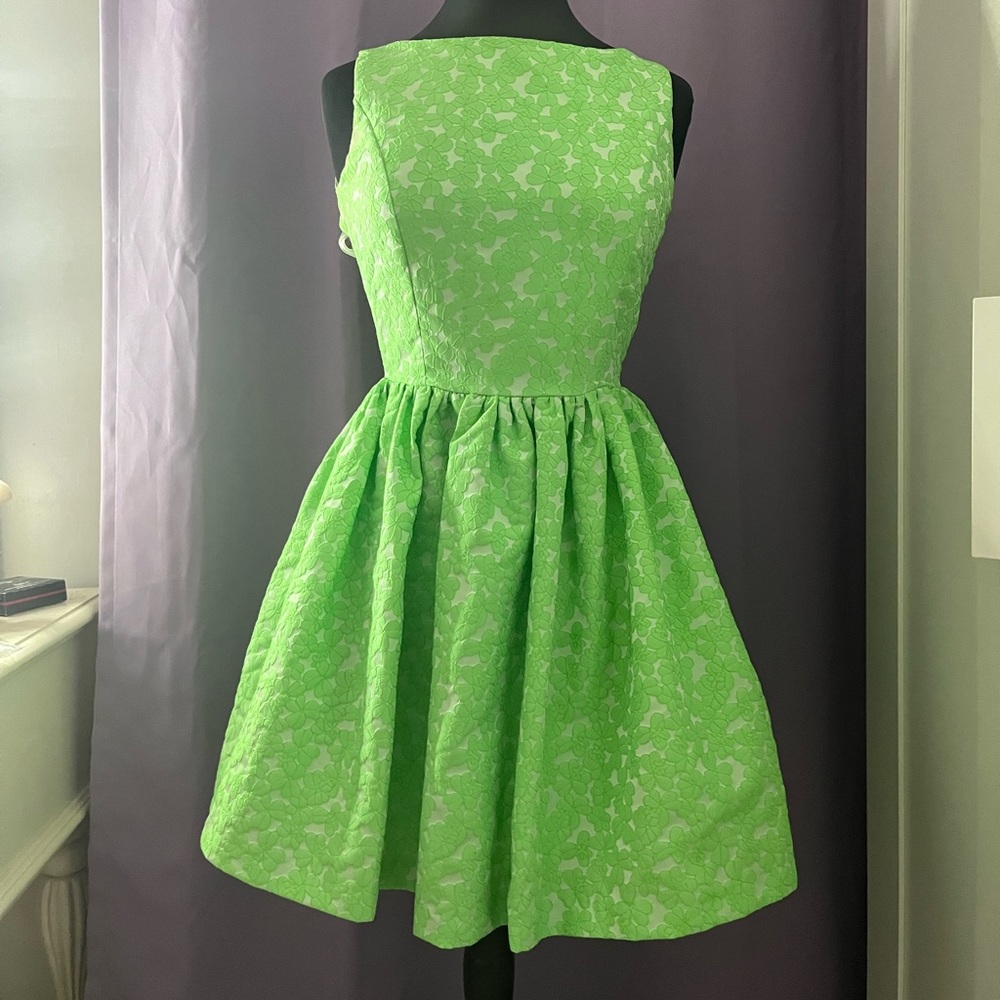 Green tea party dress